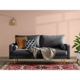 thumbnail image 6 of Enor Furniture Newport Upholstered Modern Metal & Velvet Sofa in Gray, 6 of 11