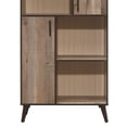 thumbnail image 5 of Home Design Janet 2-Door Storage Cabinet with 4 Open Shelves, Metal Handles, and Flared Tapered Legs, Modern Rectangular Design for Living Room or Bedroom, Natural Oak Finish, 5 of 5