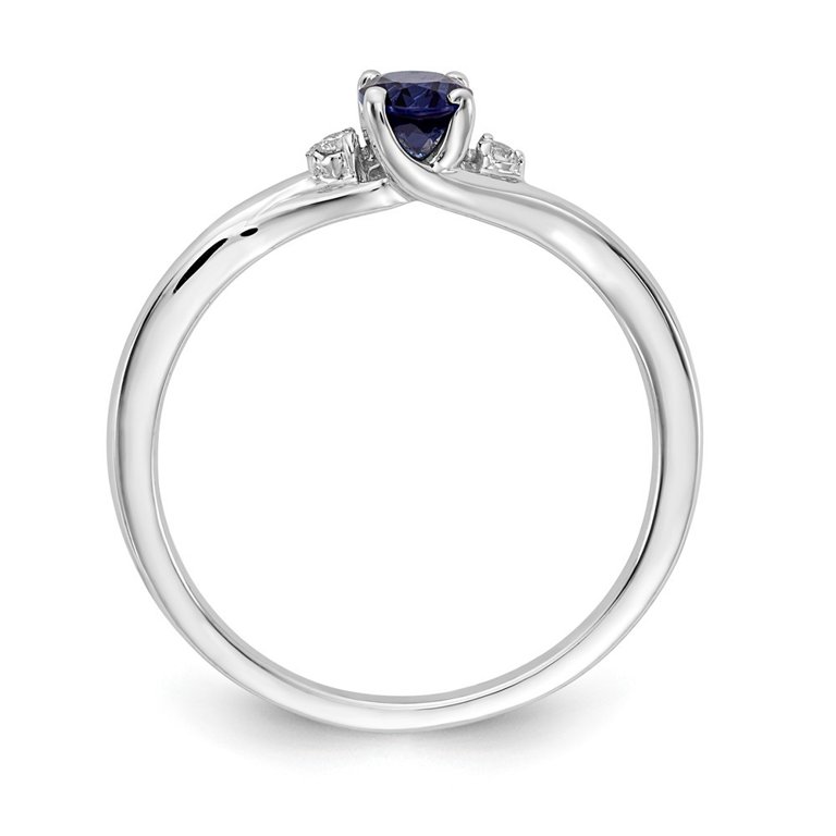 14k White Gold Diamond and Sapphire Ring Size 7 Jewelry Gifts for