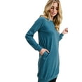 thumbnail image 2 of Women's Long Sleeve Pullover Sweatshirt Dress, FOREST GREEN, S, 2 of 5