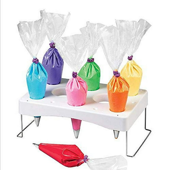 Fymlhomi Piping bag shelf Cake Decorating Icing Bag Stand 12-Cavity Cream bag holder