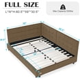 thumbnail image 6 of GAKMCIL Full Size Upholstered Tufted Bed Frame, Velvet Fabric, Sofa Bed Frame with Comfortable Backrest and Armrests, Full Size Bed for Bedroom, Living Room, Brown (80.5''*59''*30.5''), 6 of 9