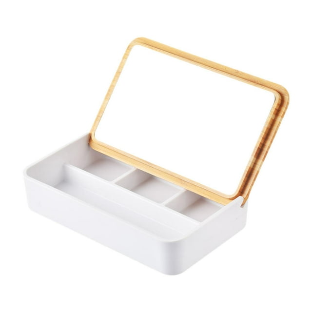 Organizador de almacenamiento de joyas, estuche de almacenamiento de relojes, estilo coreano, a prueba de polvo, con tapa, bandeja de joyería, joyero