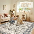 thumbnail image 4 of Uermei 8'x10' Washable Area Rug: Non-Slip Soft Stain Resistant Foldable Indoor Carpet for Living Room Bedroom Dining Room Office - Beige Blue, 4 of 10