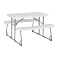 thumbnail image 2 of BizChair Easy-Fold White Folding Plastic Kids Outdoor Picnic Table and Benches - Commercial Grade - Seating for 4 Kids, 2 of 12