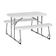 Flash Furniture Kids Plastic Folding Picnic Table, White