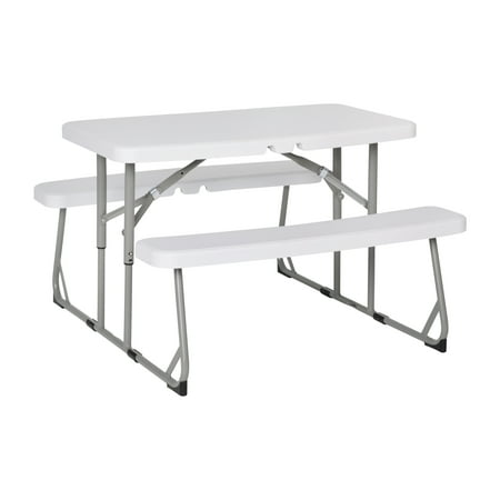 Flash Furniture Kids Plastic Folding Picnic Table, White