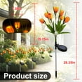 thumbnail image 3 of Rirool Solar Garden Lights Outdoor, 2 Pack Solar Tulip Lights with 14 Flowers, IP65 Waterproof LED Stake Light for Yard, Pathway, Patio, Landscape (Orange), 3 of 8