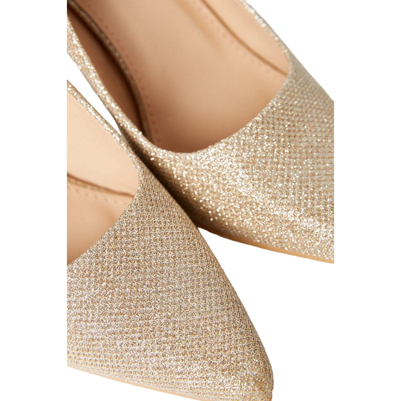 Dorothy Perkins Womens Dame Glitter Wide Stiletto Heel Court Shoes