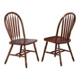 thumbnail image 1 of Andrews Arrowback Windsor Dining Side Chair Chestnut Brown Solid Wood Set of 2, 1 of 5