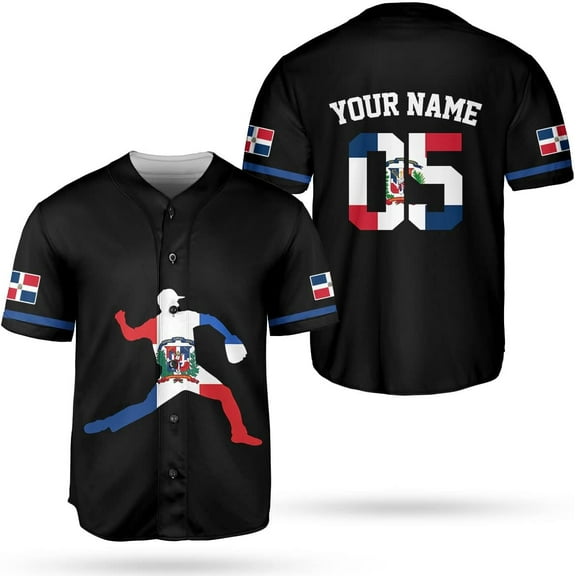 Personalized Dominican Republic Baseball Jersey Shirt,Team Name Republic Dominicana Baseball Jersey for Men and Women (XL)