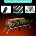 thumbnail image 4 of Flat Bar Fireplace Grate Heavy Duty Solid Steel Fireplace Log Grate with Support Legs Firewood Rack Outdoor for Backyards Courtyards Terraces Fireplaces, 4 of 6