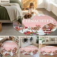 thumbnail image 5 of Large Round Rug 8Ft Washable Non-Slip, Pink Christmas Circle Area Rugs for Living Room Bedroom, Santa Snowman Snowflake Gifts Elk Indoor Floor Mats Carpet Runner for Home Decor, 5 of 8