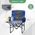 thumbnail image 2 of Goldensoil 1 PCS Outdoor Folding Camping Chair with Side Table, 400lb Capacity, for Picnic, Blue, 2 of 6