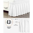 thumbnail image 3 of Pure White Bed Skirt Solid Color Bed Skirts King Size 18 Inch Drop, Wrap Around Dust Ruffle&nbsp;Bedskirt with Adjustable Elastic Belt for Queen Size Beds, 3 of 7