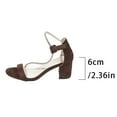 thumbnail image 4 of Viluyesy Womens Heeled Sandals, Chunky Rhinestone Strap Peep Toe Ladies Elegant Party Dressy Shoes Coffee, 4 of 9