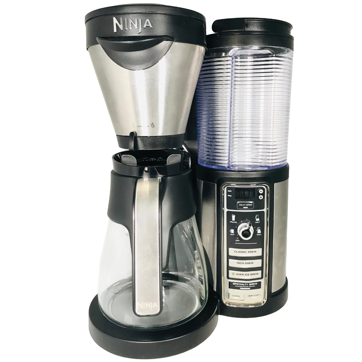 Restored Ninja Coffee Maker for Hot/Iced Coffee with 4 Brew Sizes,  Programmable AutoiQ, Milk Frother, 43oz Glass Carafe, Tumbler and 100  Recipes CF082 (Refurbished) 