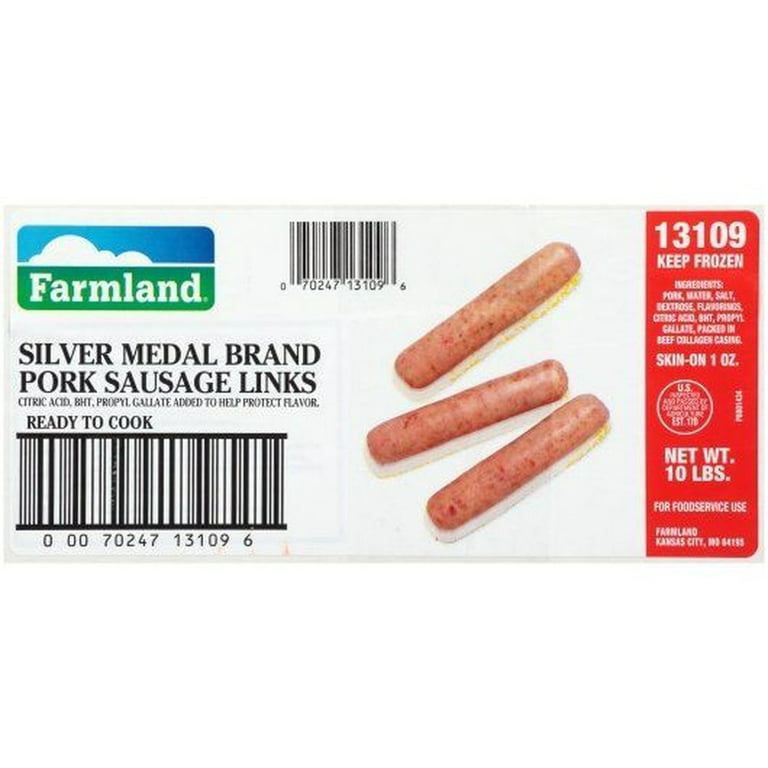 Farmland Silver Medal 58 Percent Lean Smoked Pork Sausage Link, 1