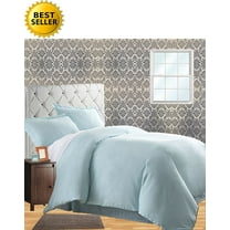 Celine Linen Wrinkle & Fade Resistant 3-Piece Duvet Cover Set - Protects and Covers your Comforter / Duvet Insert, 1500 Series LUXURIOUS 100% HypoAllergenic - Silky Soft, King/Cali King, Aqua