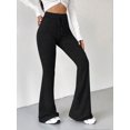 thumbnail image 4 of Women Drawstring High Waist Flare Leg Pants Slim Fit Casual Daily Trousers, 4 of 6