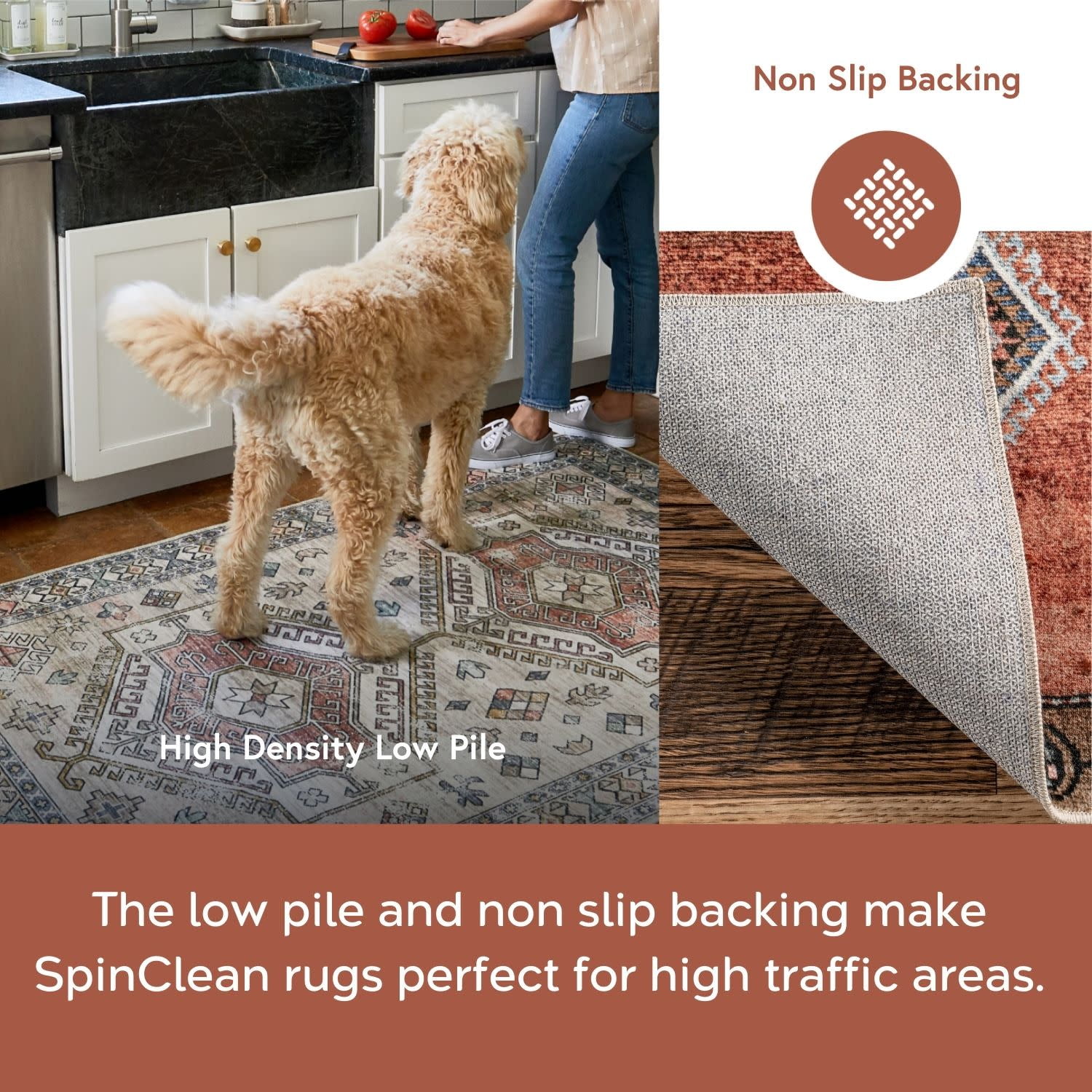 Nuloom Steph SpinClean Windowpane Plaid Machine Washable Area Rug, 5' x 8', Steph Blue