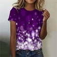thumbnail image 2 of Dealovy T-Shirts pour Femmes Manches Courtes Décontractées Tuniques Imprimées Hauts Col Rond Été Amples Confortables Blouses, 2 of 4