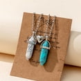 thumbnail image 3 of Naierhg 2Pcs Adjustable Extension Chain Faux Crystal Couple Necklaces Magnetic Heart Hexagonal Stone Pendant Necklace Jewelry Accessories, 3 of 8