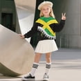 thumbnail image 3 of Xoenoiee Jamaica Flag Camo Music Note Print Girls Oversized Sweatshirt Drop Shoulder Long Sleeve Crewneck Pullover, Loose Fit Casual Fall Top Y2K Winter Outfits, 5-6 Years, 3 of 7