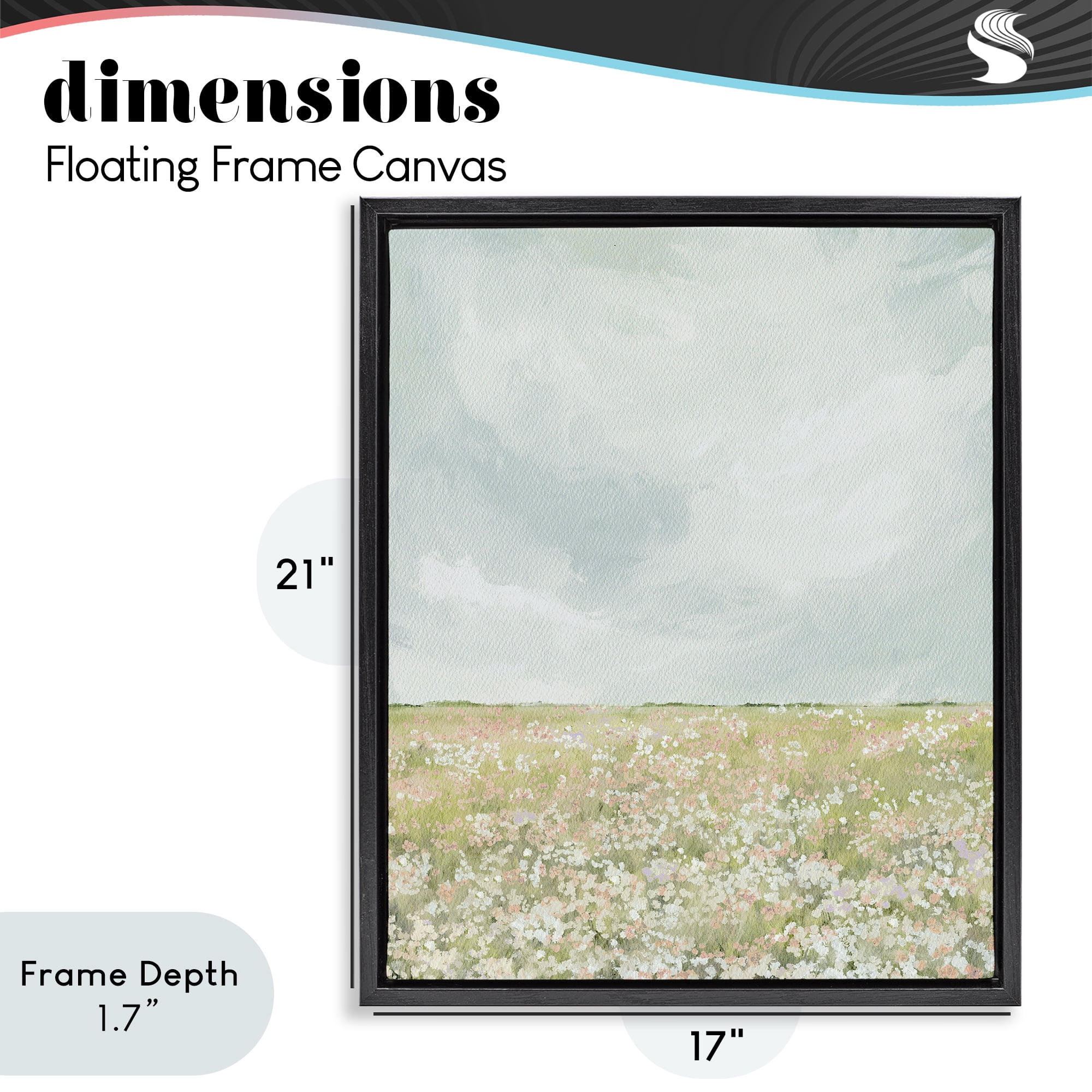 Stupell Industries Budding Field In Spring Black Framed Floater Canvas Wall Art, design by Leah Straatsma