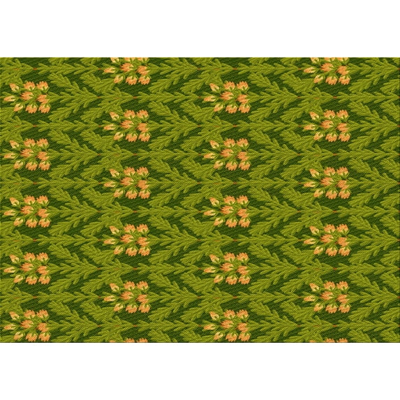 Ahgly Company Indoor Rectangle Patterned Pistachio Green Area Rugs, 5' x 7'