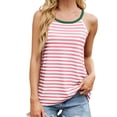 thumbnail image 1 of Spring/Summer New Women's Sleeveless Color - Block Shoulder Striped Tank Top - Stylish and Comfortable, 1 of 8