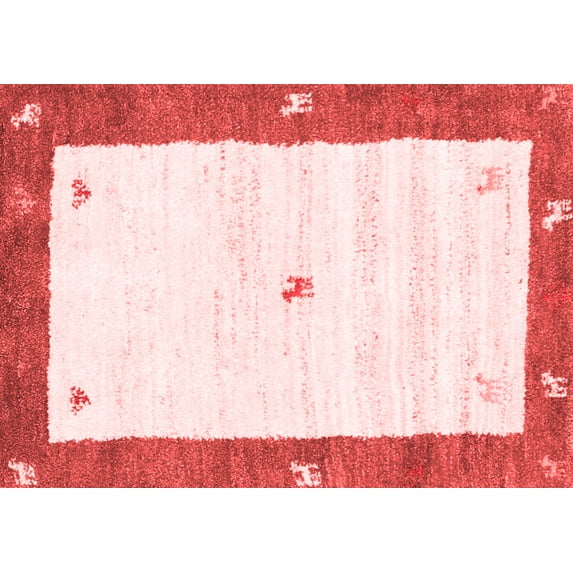 Ahgly Company Indoor Rectangle Abstract Red Contemporary Area Rugs, 2' x 3'