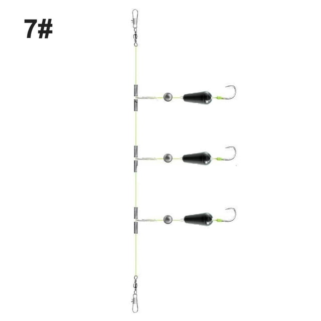 Lttoisl Anti-Snag Fishing Hook Kit, Pre-Tied Carbon Steel Bottom Rig, Upward Pointing Design for Bass Catfish Trout, Off-Bottom Lure Protection, 10-Pack