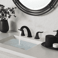 thumbnail image 2 of WOWOW Widespread Bathroom Faucet 3 Hole Black Widespread Faucet 8 Inch Center Bathroom Faucets Pop Up Drain Assembly Vanity Faucet Double Handle High Arc Lavatory Bathroom Basin Faucet Sink, 2 of 7