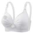 thumbnail image 6 of Woman's Printing Gathered Together Large Size Daily Bra Underwear No Rims Women's Breathable Daily Bra Clearance Deals White, S, 6 of 8