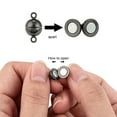 thumbnail image 3 of Rack Plating Brass Magnetic Clasps with Loops N45 Grade Strong Magnet Long-Lasting Plated Round Gunmetal 14.5x8mm Hole: 1.6mm Brass, 3 of 5
