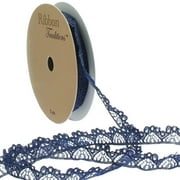 3/8" Vintage French Lace Ribbon Trim Navy 5yd