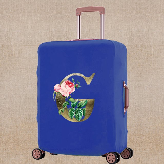 Housse de Valise Résistante aux Rayures, Étui de Protection pour Chariot, Convient aux Valises de 18 à 32 Pouces, Imprimé de Fleurs Dorées, Accessoire de Voyage, Housses 8Golden Flower g TG (29-32 Pouces)