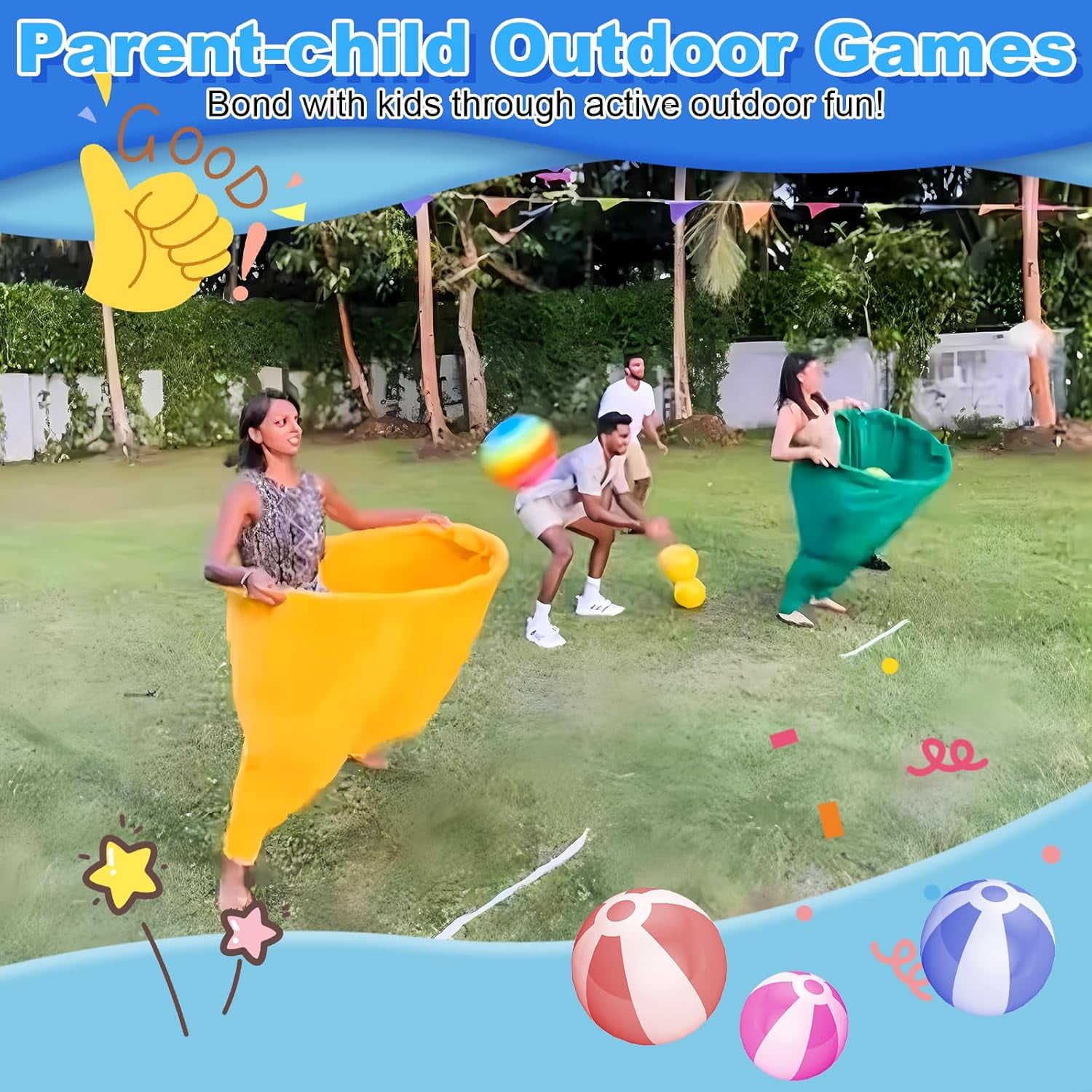 Granny Pants Yard Game for All Age - Giant Outdoor Tossing Game with Bouncy Balls, Backyard Party & Team Building Activity for Groups