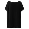 thumbnail image 2 of B91xZ T-Shirts pour Femmes, Coupe Ample, Manches Courtes, Basique Décontracté, Noir L, 2 of 4