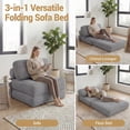 thumbnail image 5 of Giantex Convertible Folding Sofa Bed, Fold Out Sleeper Chair, Floor Sofa for Bedroom, Gray, 5 of 9