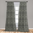 thumbnail image 5 of Ambesonne Southwestern Curtains, Geometric, Pair of 28"x63", Black and Eggshell, 5 of 5