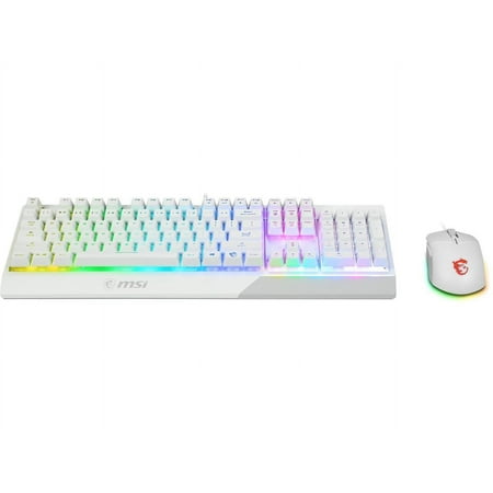 MSI Vigor GK30 Combo White, 6-Zone RGB GK30 Gaming Keyboard & GM11 Gaming Mouse, Water Repellent & Splash-Proof, 5000 DPI