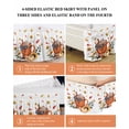 thumbnail image 6 of Thanksgiving Coffee Bed Skirt Fall Pumpkin Yellow Sunflower Leaf Plaid Bow Bed Skirts California King 18 Inch Drop, Wrap Around Dust Ruffle&nbsp;Bedskirt with Adjustable Elastic Belt for Queen Beds, 6 of 7