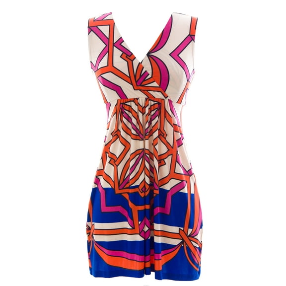 Olian Women's Geometric Print Maternity Tunic X-Small Beige Multi