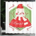 thumbnail image 4 of Ambesonne Christmas Shower Curtain, X'mas Candy Cane Snowman, 69"Wx84"L, Pistachio Green Vermilion, 4 of 5