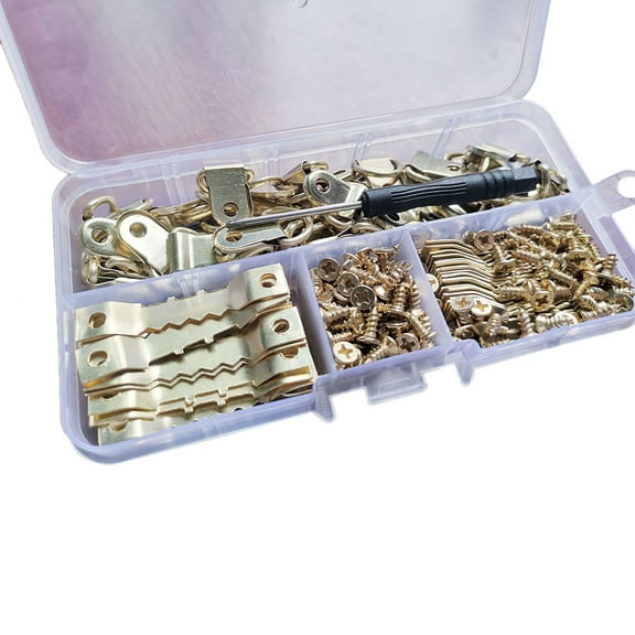 200pcs/set D Ring Picture Photo Oil Painting Frame Sawtooth Hanger Hook Screws f