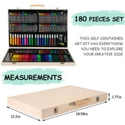 Xueyu Arts and Paints Supplies, 180 Piece Deluxe Drawing Painting Set with Wooden Case, Professional Kit, Drawing Painting Kit for Adults and Art Beginners
