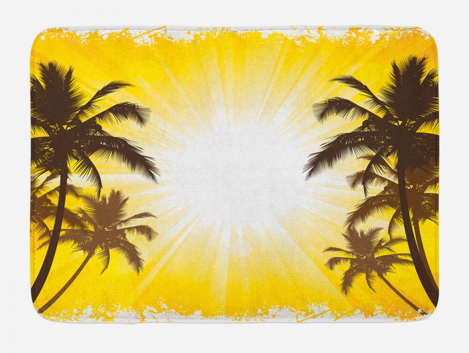 Palm Tree Bath Mat, Holiday Theme A Sunny Tropical Place with Palm