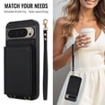 thumbnail image 3 of Decase for Google Pixel 9 Crossbody Case,PU Leather Card Holder RFID Blocking Wallet Phone Case,Shockproof Cover with Wirst Strap,Black, 3 of 7